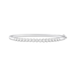 Diamond Line Bangle Bracelet 1-3/8 ct tw 14K White Gold