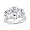 Thumbnail Image 1 of Adore Oval-Cut Lab-Grown Diamond Three-Stone Engagement Ring 7-3/4 ct tw 14K White Gold
