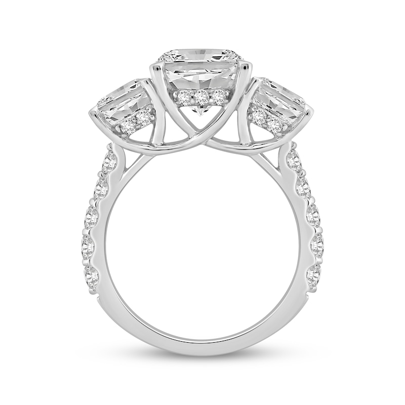Main Image 3 of Adore Oval-Cut Lab-Grown Diamond Three-Stone Engagement Ring 7-3/4 ct tw 14K White Gold