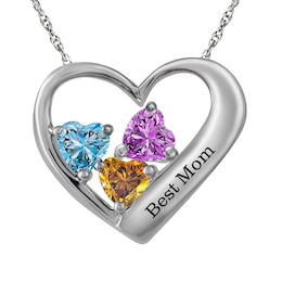 Birthstone Family & Mother's Heart Necklace