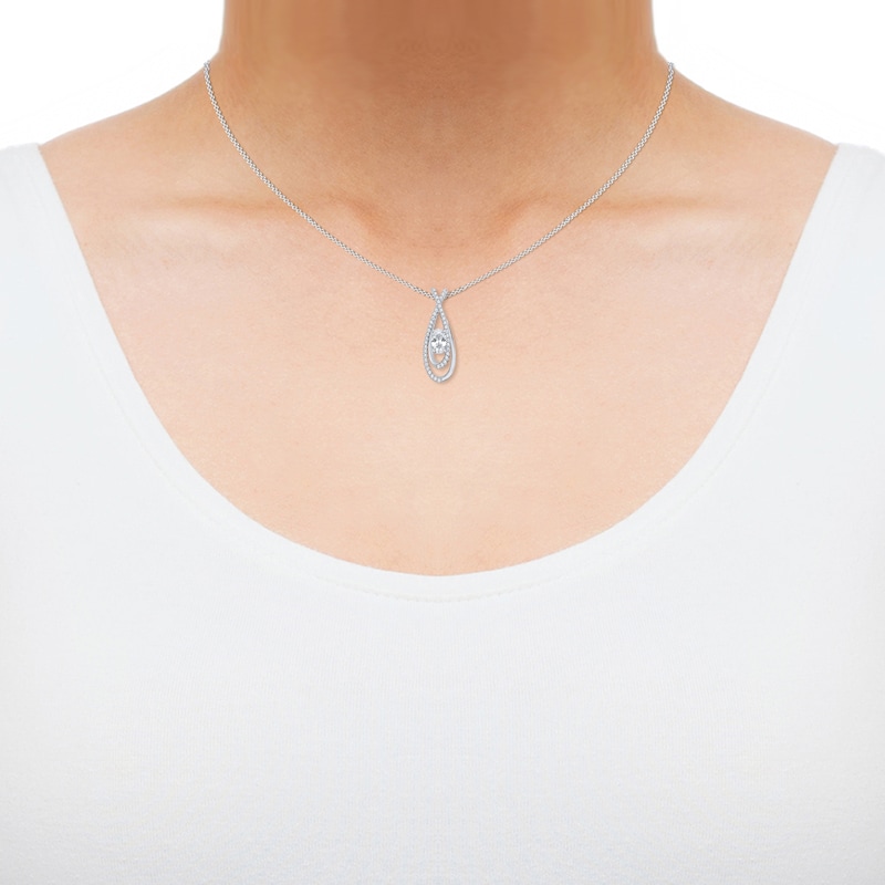 Main Image 4 of Lab-Grown Diamonds by KAY Oval-Cut Overlapping Teardrop Necklace 1/2 ct tw 14K White Gold 18&quot;