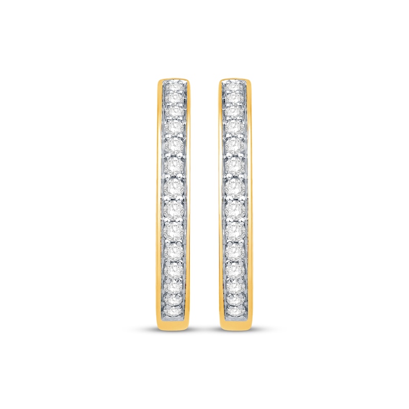 Diamond Hoop Earrings 3/8 ct tw 10K Yellow Gold