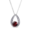 Thumbnail Image 1 of Round-Cut Garnet Necklace & Stud Earrings Gift Set Sterling Silver 18"
