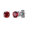 Thumbnail Image 2 of Round-Cut Garnet Necklace & Stud Earrings Gift Set Sterling Silver 18"