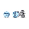 Thumbnail Image 3 of Round-Cut Swiss Blue Topaz Necklace & Stud Earrings Gift Set Sterling Silver 18&quot;