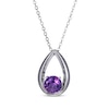 Thumbnail Image 1 of Round-Cut Amethyst Necklace & Stud Earrings Gift Set Sterling Silver