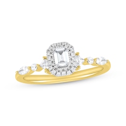 Emerald-Cut Diamond Engagement Ring 1/2 ct tw 14K Two-Tone Gold