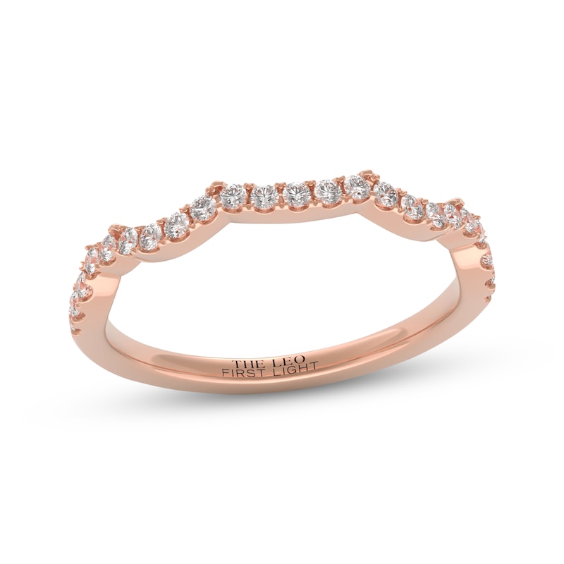 Main Image 1 of THE LEO First Light Diamond Scalloped Wedding Band 1/5 ct tw 14K Rose Gold