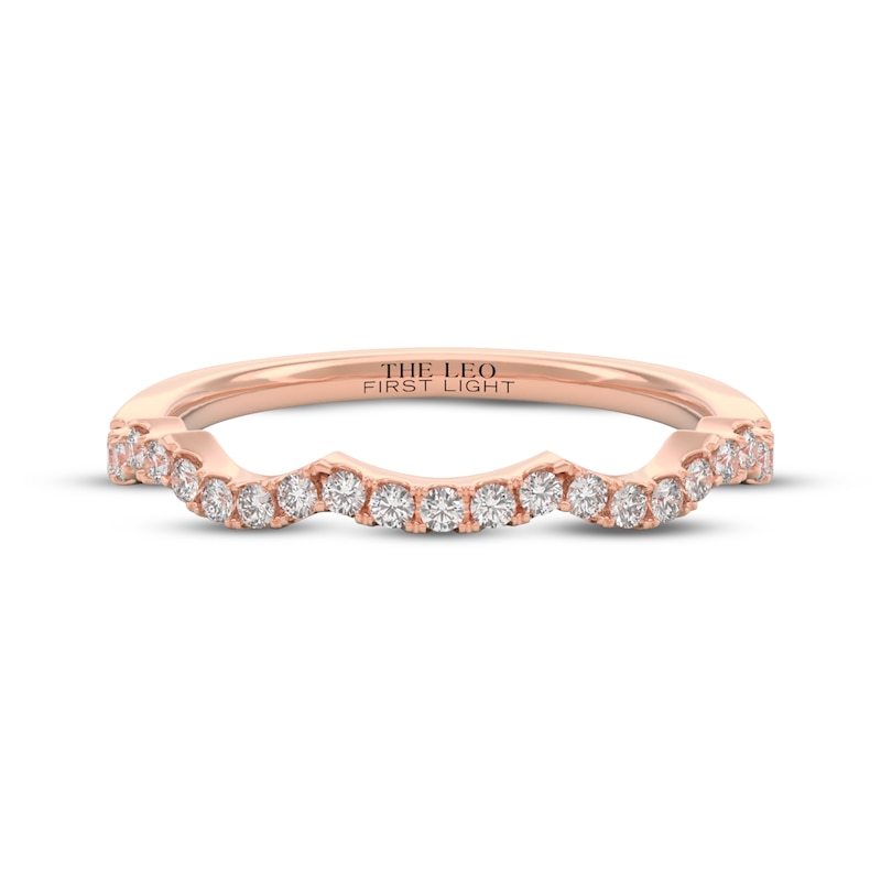 Main Image 3 of THE LEO First Light Diamond Scalloped Wedding Band 1/5 ct tw 14K Rose Gold