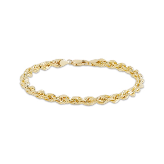 Solid Rope Chain Bracelet 5.5mm 14K Yellow Gold 8.5"