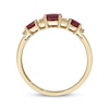 Thumbnail Image 2 of Oval-Cut Ruby & Diamond Three-Stone Ring 1/20 ct tw 14K Yellow Gold