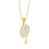 Thumbnail Image 1 of Multi-Diamond Cluster Trio Swirl Necklace 1/5 ct tw 10K Yellow Gold 18&quot;