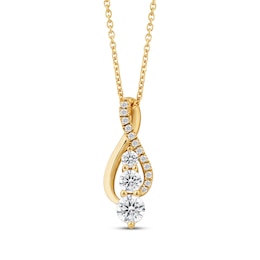 Diamond Three-Stone Infinity Necklace 1/2 ct tw 10K Yellow Gold 18&quot;