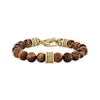 Thumbnail Image 1 of Men's Tiger Eye Quartz Beaded Bracelet Stainless Steel 8.5&quot;