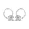 Thumbnail Image 2 of Diamond Accent Flower Loop Earrings Sterling Silver