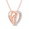 Thumbnail Image 2 of Diamond Heart Swirl Necklace 1/10 ct tw 10K Rose Gold 18&quot;