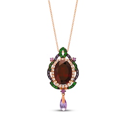 Le Vian Oval-Cut Garnet, Amethyst, Green Tsavorite, White Topaz & Iolite Necklace 14K Strawberry Gold 18&quot;