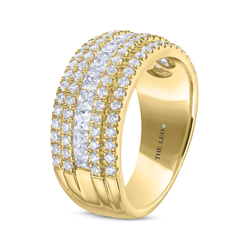 THE LEO Diamond Princess & Round-Cut Multi-Row Anniversary Band 1-7/8 ct tw 14K Yellow Gold