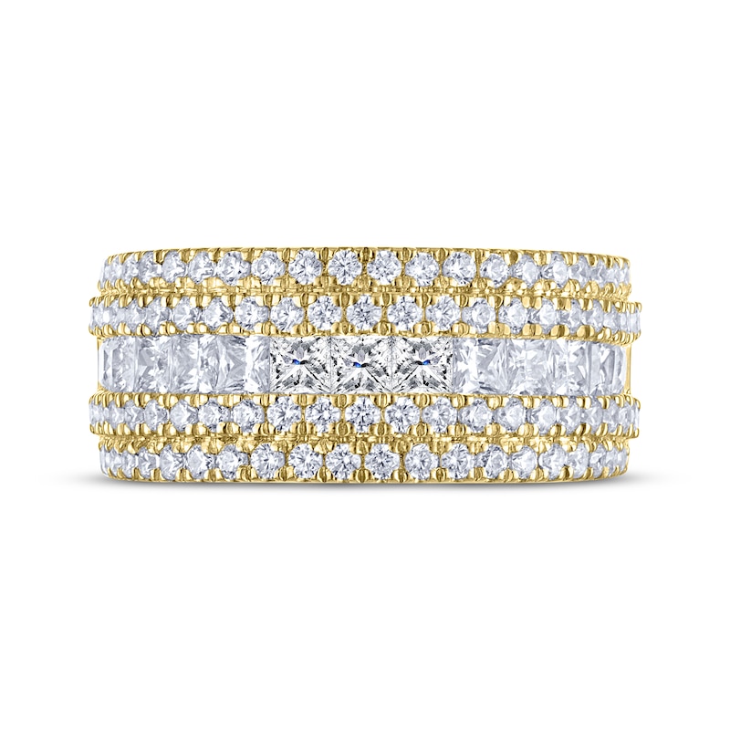 THE LEO Diamond Princess & Round-Cut Multi-Row Anniversary Band 1-7/8 ct tw 14K Yellow Gold