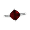 Thumbnail Image 1 of Cushion-Cut Garnet & Diamond Ring 1/20 ct tw 10K White Gold