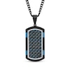 Thumbnail Image 0 of Men's Textured Dog Tag Necklace Ion-Plated Stainless Steel & Carbon Fiber 24"