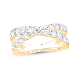 Certified Diamond Crossover Fashion Ring 1-3/4 ct tw 18K Yellow Gold