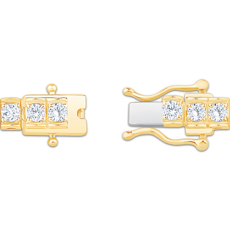 Certified Diamond Tennis Bracelet 3 ct tw 18K Yellow Gold 7"
