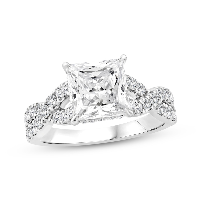 Main Image 1 of Lab-Grown Diamonds by KAY Princess-Cut Engagement Ring 4 ct tw 14K White Gold