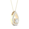 Thumbnail Image 2 of Lab-Grown Diamonds by KAY Teardrop Frame Necklace 3/4 ct tw 14K Yellow Gold