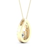 Thumbnail Image 3 of Lab-Grown Diamonds by KAY Teardrop Frame Necklace 3/4 ct tw 14K Yellow Gold