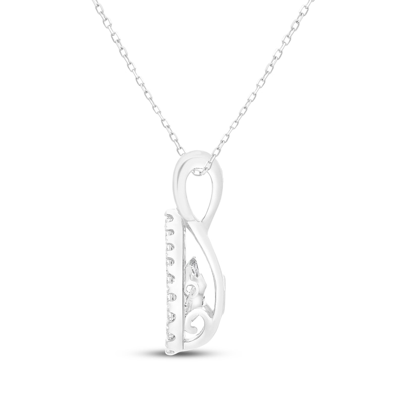 Main Image 3 of Unstoppable Love Pear-Shaped Lab-Grown Diamond Necklace 1 ct tw 14K White Gold 18&quot;