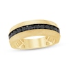 Thumbnail Image 1 of Men's Black Diamond Textured Wedding Band 1 ct tw 10K Yellow Gold