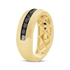 Thumbnail Image 2 of Men's Black Diamond Textured Wedding Band 1 ct tw 10K Yellow Gold