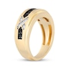 Thumbnail Image 2 of Men's Black & White Diamond &quot;X&quot; Wedding Band 1/3 ct tw 10K Yellow Gold