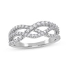 Thumbnail Image 1 of Diamond Multi-Row Wave Crossover Ring 1/2 ct tw 14K White Gold