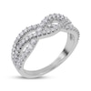 Thumbnail Image 2 of Diamond Multi-Row Wave Crossover Ring 1/2 ct tw 14K White Gold