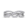 Thumbnail Image 3 of Diamond Multi-Row Wave Crossover Ring 1/2 ct tw 14K White Gold