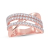 Thumbnail Image 1 of Diamond Multi-Row Crisscross Ring 1/2 ct tw 14K Rose Gold