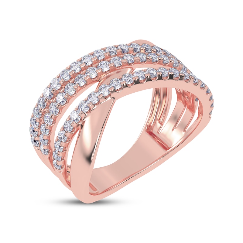 Main Image 2 of Diamond Multi-Row Crisscross Ring 1/2 ct tw 14K Rose Gold