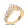 Thumbnail Image 2 of Lab-Grown Diamonds by KAY Round & Emerald-Cut Chevron Ring 1-1/2 ct tw 14K Yellow Gold