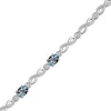 Thumbnail Image 2 of Oval-Cut Lab-Created Alexandrite & White Lab-Created Sapphire Infinity Link Bracelet Sterling Silver 7.5&quot;