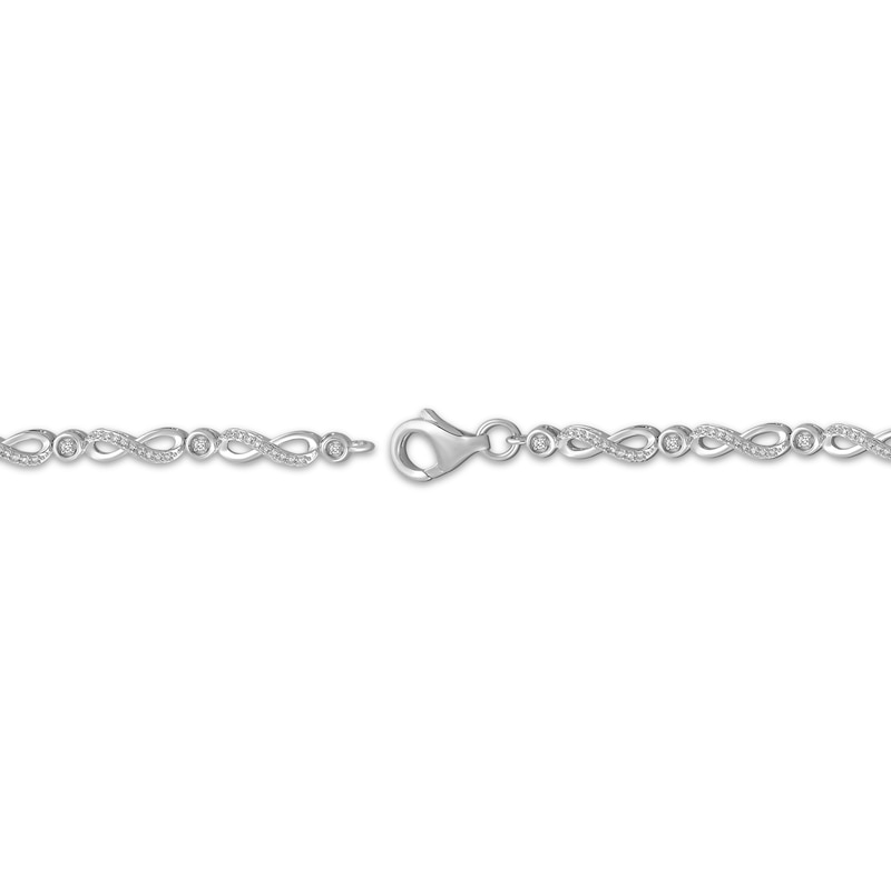 Main Image 3 of Oval-Cut Lab-Created Alexandrite & White Lab-Created Sapphire Infinity Link Bracelet Sterling Silver 7.5&quot;