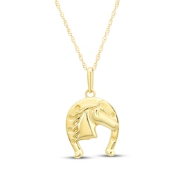 Horseshoe Necklace 10K Yellow Gold 18&quot;