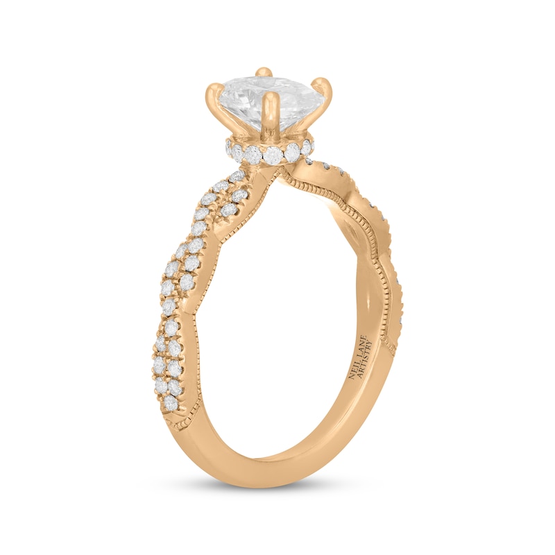 Main Image 5 of Neil Lane Artistry Oval-Cut Lab-Grown Diamond Twist Shank Engagement Ring 1-1/3 ct tw 14K Yellow Gold