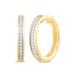 Diamond Hoop Earrings 1/5 ct tw 10K Yellow Gold