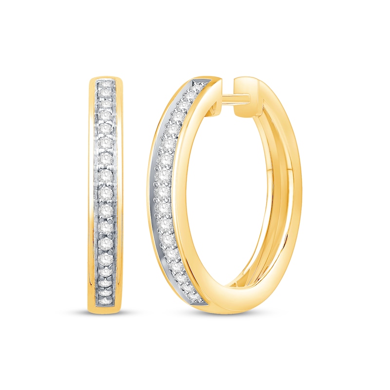 Diamond Hoop Earrings 1/5 ct tw 10K Yellow Gold