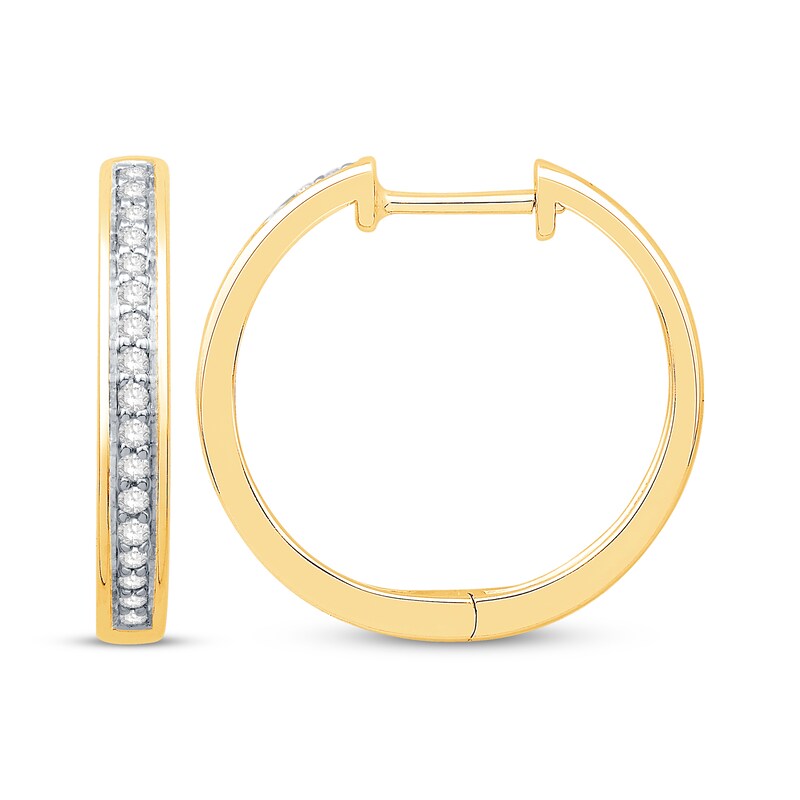 Diamond Hoop Earrings 1/5 ct tw 10K Yellow Gold