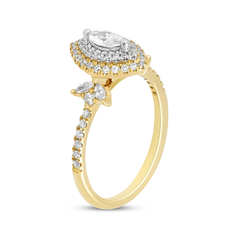 Main Image 2 of Marquise-Cut Diamond Engagement Ring 3/4 ct tw 14K Two-Tone Gold