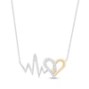 Thumbnail Image 0 of Diamond Heartbeat Necklace 1/10 ct tw Sterling Silver & 10K Yellow Gold 19"