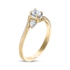 Thumbnail Image 2 of Memories Moments Magic Oval-Cut & Pear-Shaped Diamond Bypass Engagement Ring 3/8 ct tw 14K Yellow Gold